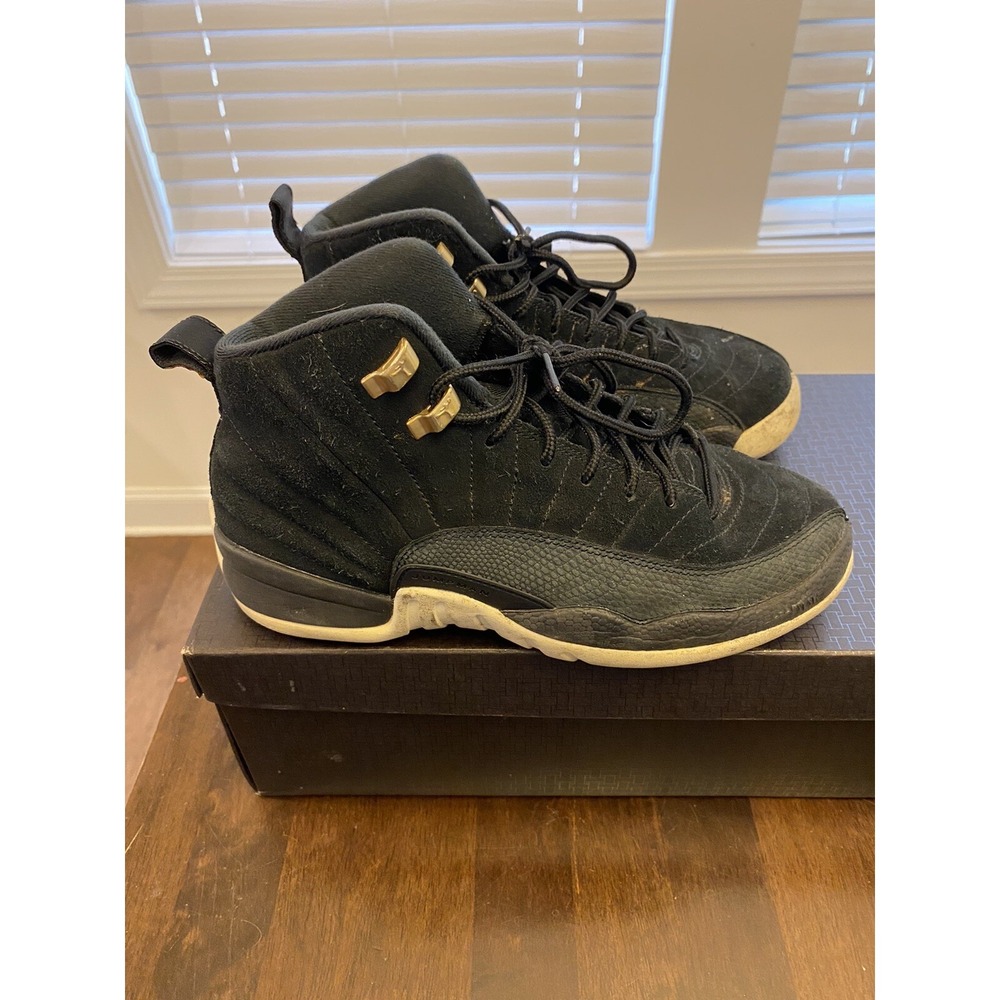 Size 6Y - Nike Air Jordan 12 XII Retro GS Reverse Taxi Black 153265-017